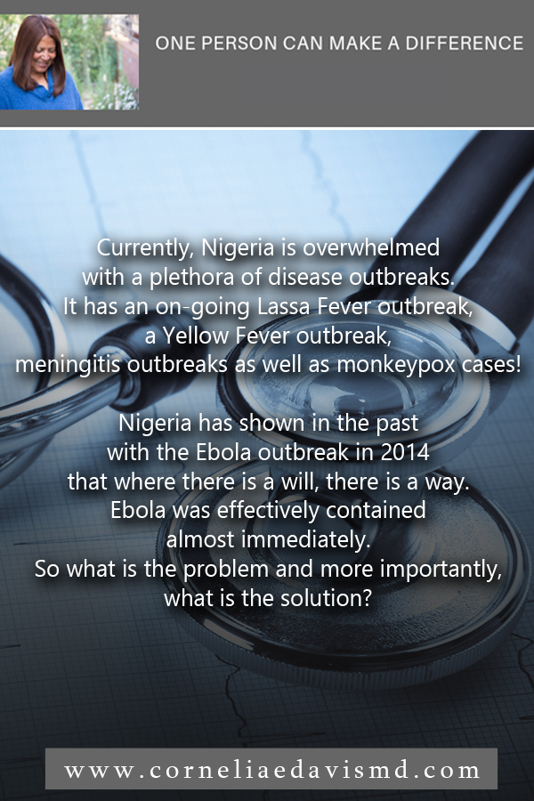 Why is Nigeria battling to control disease outbreaks like Lassa Fever? Read more:   https://menafn.com/1098153039/Why-Nigeria-is-battling-to-control-disease-outbreaks-like-Lassa-fever       Subscribe to our mailing list to receive updates from Dr. Cornelia Davis herself:  eepurl.com/cZ6kCP